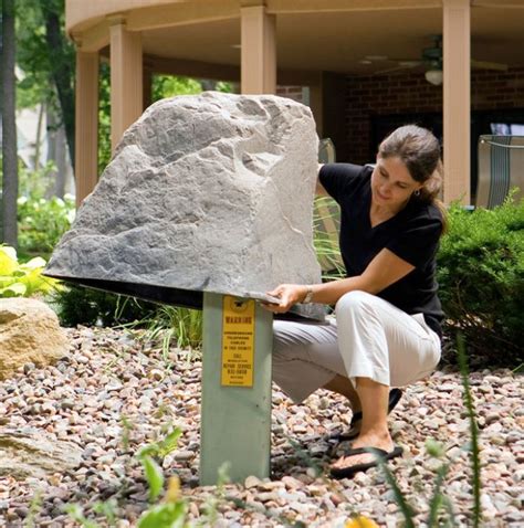 cover for electrical box artificial stone|stone covers for landscaping.